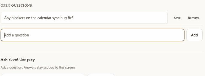 Typing a new open question to carry into the meeting